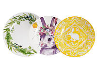 Набор тарелок Easter collection Пасхальный Кролик 8 шт 922-022 фарфор