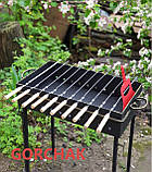 Набір шампурів в чохлі 10 шт. 590/10/1,5мм з дерев’яною ручкою, кутик, нержавіюча сталь, фото 7