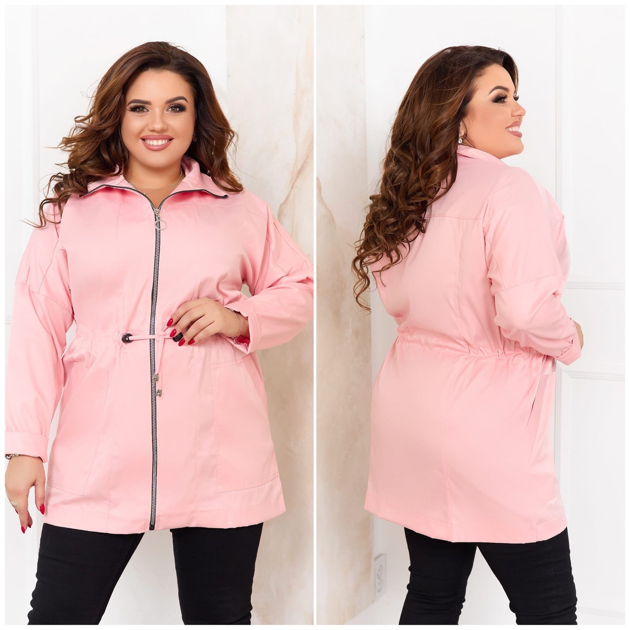 Демісезонна стильна батальна коттонова куртка-вітровка (р.48-58). Арт-2088/42, фото 1