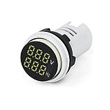 Вольтметр частотомір цифровий AC вбудований, зелений (AD101-22VHZ), фото 3