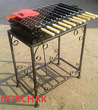 Набір шампурів в чохлі 24 шт. 590/10/1,5мм з дерев’яною ручкою, кутик, нержавіюча сталь, фото 7