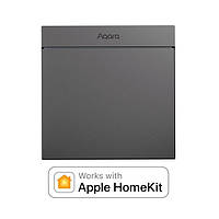 Вимикач Aqara Smart Wall Switch H1M Neutral MARS-Tech Zigbee 3.0 Apple HomeKit (з нульовою лінією) Одна клавіша - Світло-сірий (ZNQBKG24LM)