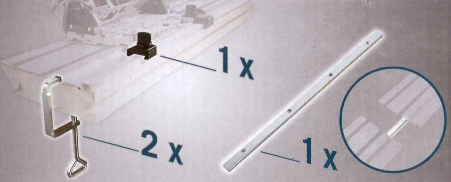 Набір приладдя для заглибної пили cs 55 (струбцина — 2 шт., з'єднувач — 1 шт.), фото 1