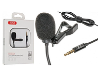 Универсальный петличный микрофон XO-MKF 01 (3.5мм, 2м), черный