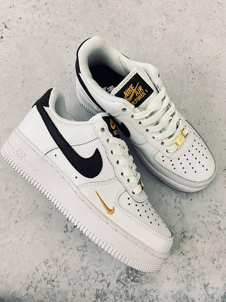 Nike air force 1 womens black and gold best sale