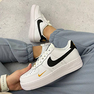 Nike Air Force 1 Low 07 Essential White Black Gold Mini Swoosh CZ0270 102 ID 1796953636 2299 Prom.ua