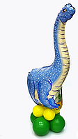 Фольгована куля фігура динозавр диплодок на стійці з повітряних куль