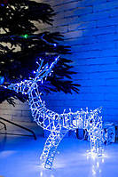 Светодиодный Олень под елку 55 см LED Голубой - Новогодняя светящаяся фигура (2045)