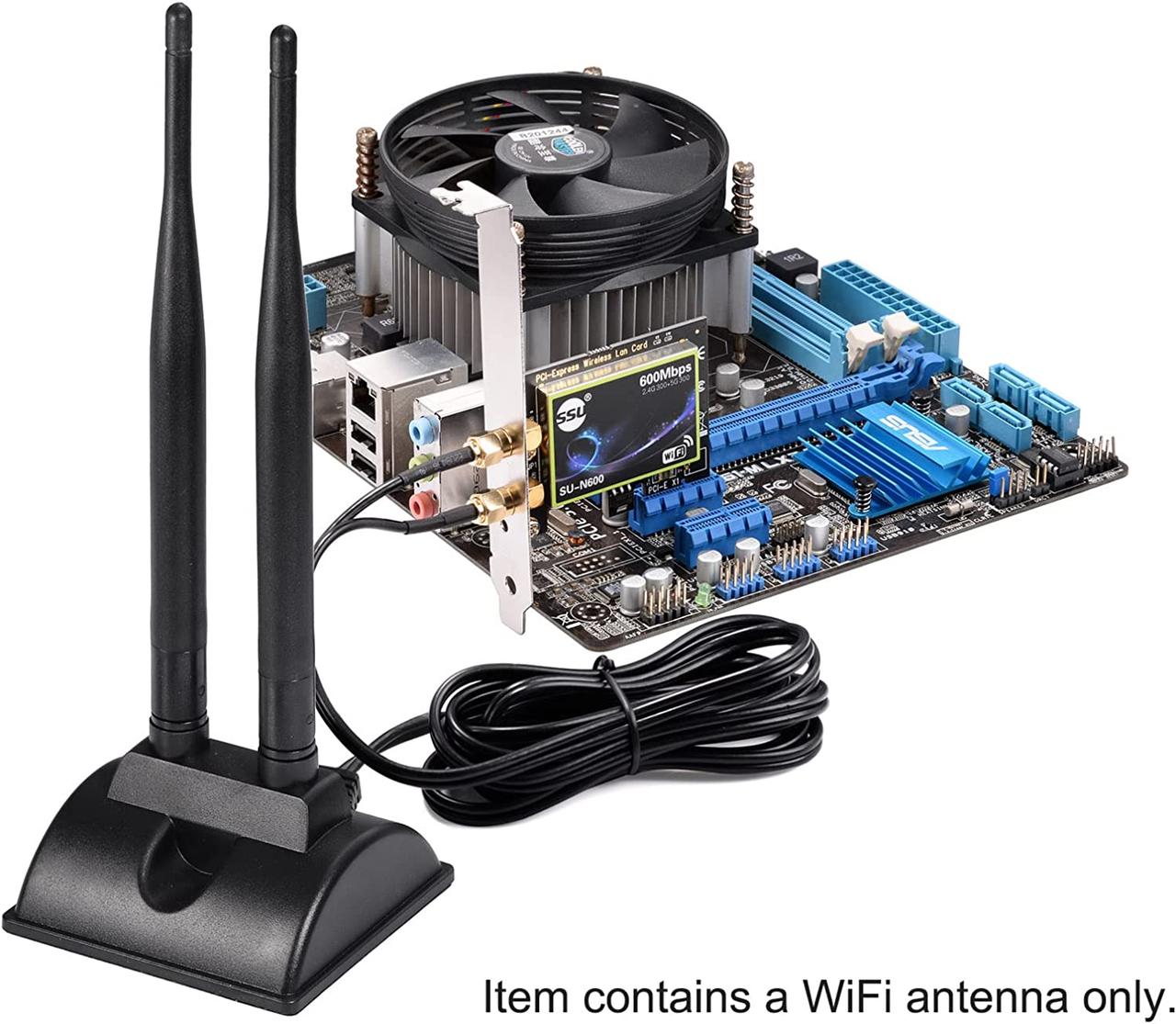 Купить Восьмидеревая двойная антенна WiFi с RP-SMA мужской разъем, 2,4 ...
