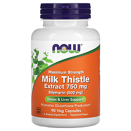 Milk Thistle Extract Maximum Strength 750 мг Now Foods 90 капсул