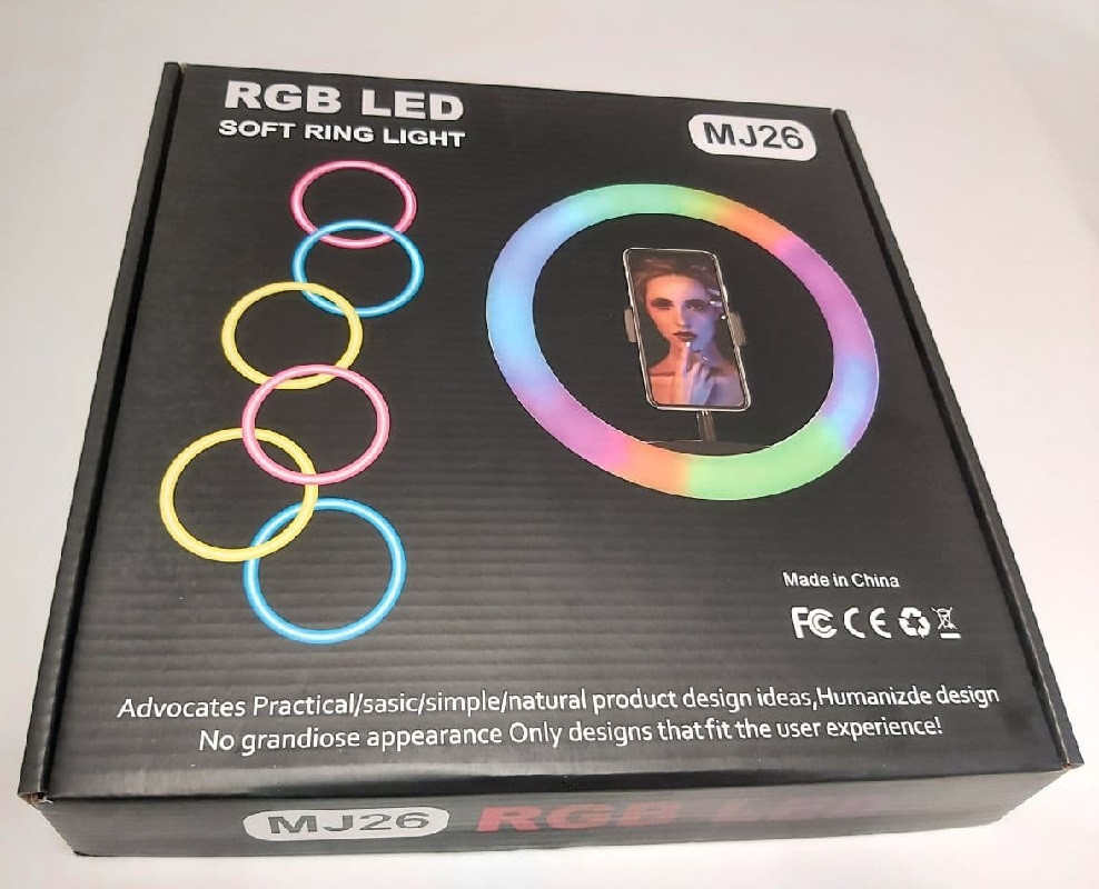 Большая кольцевая светодиодная лампа 45см RGB USB - для Селфи Блогера - с Держателем для телефона (1021) - фото 6 - id-p1796960324