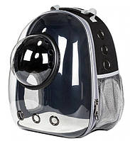 Рюкзак переноска для котов с иллюминатором Сумка для перевоза животных Черный Прозрачный (M90393)