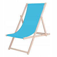 Шезлонг (крісло-лежак) дерев'яний для пляжу, тераси та саду Springos DC0001 BLUE Love&Life