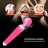 Вібратор масажер кліторний і вагінальний стимулятор, Вібромасажний мікрофон, що перезаряджається, Інтимні іграшки, фото 10