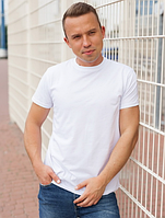 Футболка чоловіча однотонна GBI Regular (Бавовна) Білий розмір S (12839-м)