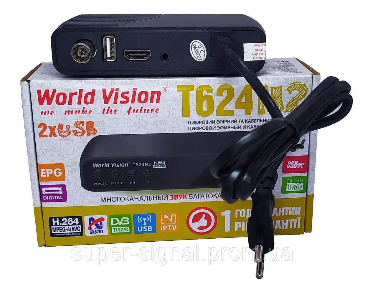 Т2 тюнер/приставка т2 WORLD VISION T624М2(Гарантия) - фото 3 - id-p1154066848