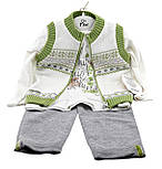 Спортивний костюм дитячий Туреччина 1, 2 роки з жилеткою в'язаною для дівчинки білий (КДМ46), фото 5