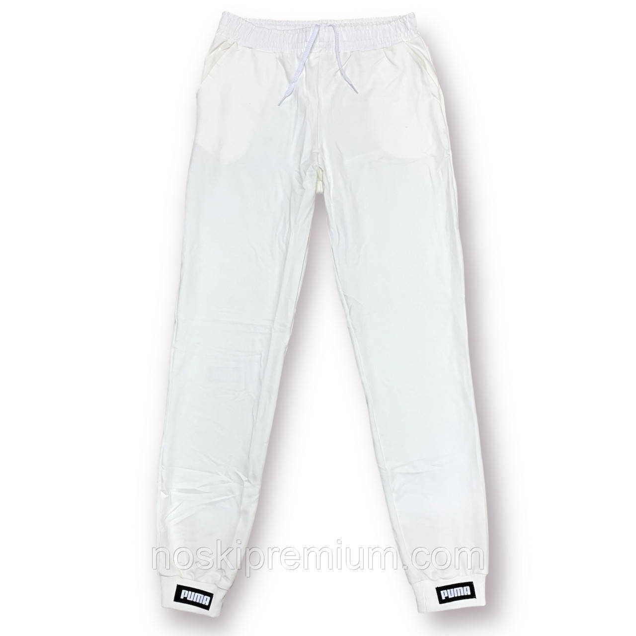 Штани джогери спортивні жіночі двонитка Puma Туреччина, розміри 44-52, білі, 0201, фото 1