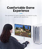 Аудіо з'єднувач Vention 3,5мм на два 3,5мм штекера Aux для навушників мікрофона 0,6 м Чорний BBUBAB, фото 5