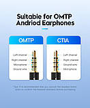 Аудіо з'єднувач Vention 3,5мм на два 3,5мм штекера Aux для навушників мікрофона 0,6 м Чорний BBUBAB, фото 6