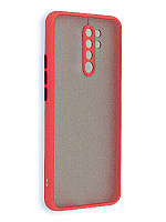 Протиударний матовий чохол для Xiaomi Redmi Note 8 Pro червоний бампер захист камери