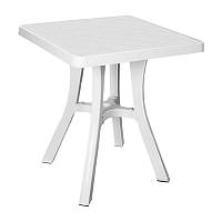 Пластиковый стол квадратный белый 70x70x73,5 см 166239