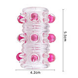 Насадка на пеніс, насадка на вібратор, насадка на член, ерекційне кільце (вид.N4), прозорий, фото 3