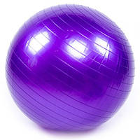 Фитбол, гимнастический мяч World Sport гладкий 75 см фиолетовый + насос в комплекте