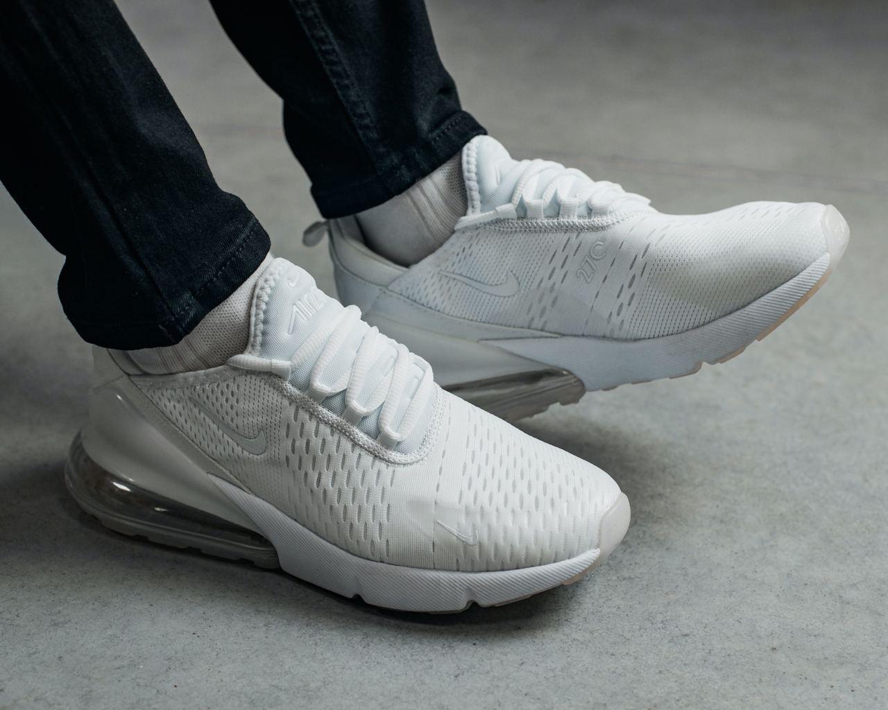 Купить Белые найки мужские кроссовки весенние Nike Air Max 270 - White ...
