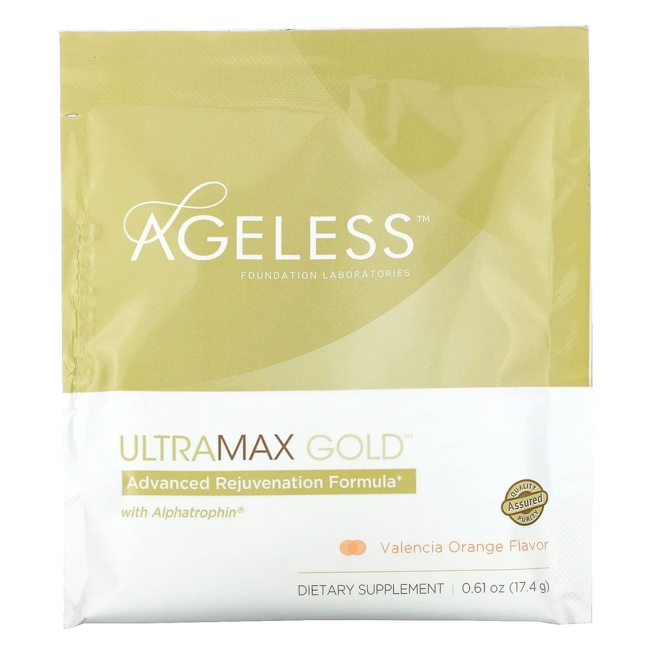 Ageless Foundation Laboratories, UltraMax Gold, улучшенная формула омоложения с альфатрофином, со вкусом Киев - фото 3 - id-p520937697