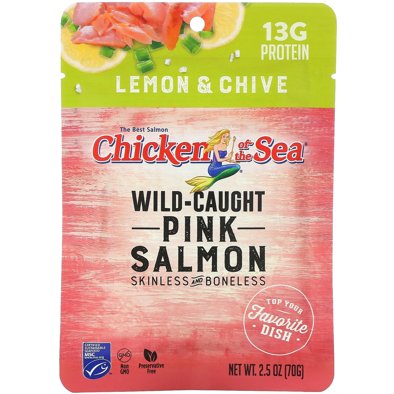 Chicken of the Sea, Дикі горбуша, лимон і часник, 2,5 унції (70) COS-01181, Київ