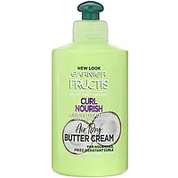 Garnier, Fructis, Curl Nourish, несмываемый уход, высыхаемое на воздухе крем-масло, 300 мл