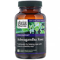 Gaia Herbs, Корінь ашваганда, 120 веганских фіто-капсул з рідиною