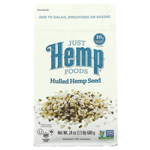 Купить Just Hemp Foods, Лущеное семя конопли, 24 унции (680 г), цена ...