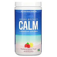 Natural Vitality, CALM, смесь для приготовления антистрессового напитка, со вкусом малины и лимона, 453 г