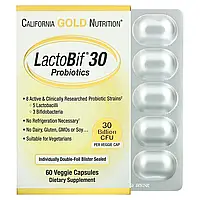 California Gold Nutrition, LactoBif, пробиотики, 30 млрд КОЕ, 60 вегетарианских капсул Киев