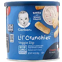 Gerber, Lil' Crunchies, для малышей от 8 месяцев, овощной соус, 42 г (1,48 унции)