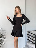 Коротка сукня з воланами чорного кольору, фото 4