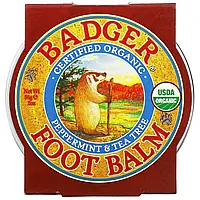 Badger Company, бальзам для ног, перечная мята и чайное дерево, 56 г (2 унции) Киев