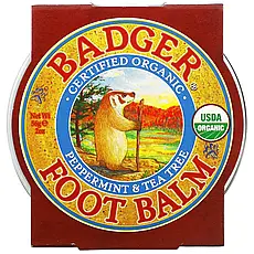 Badger Company, бальзам для ніг, перцева м'ята та чайне дерево, 56 г (2 унції)