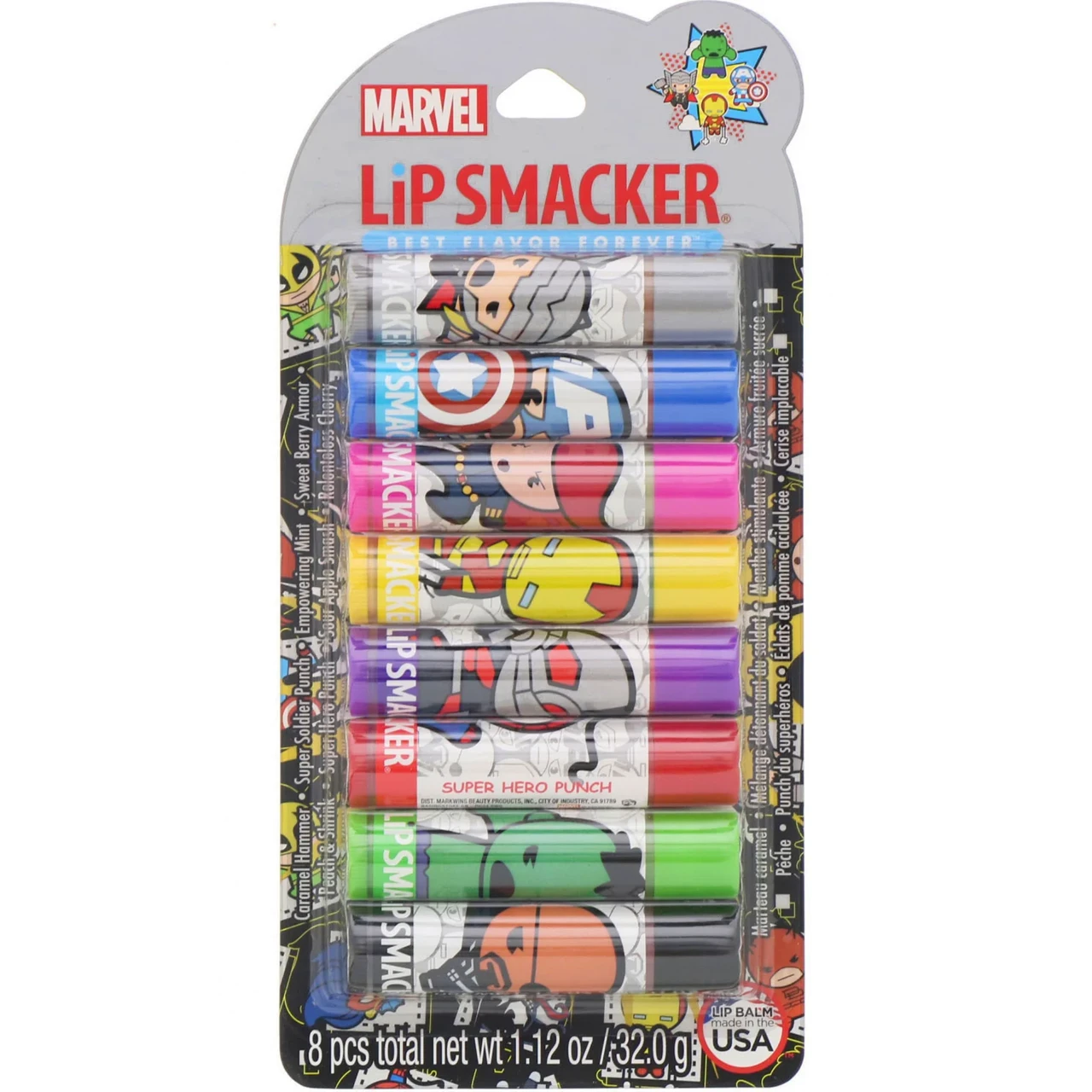 Lip Smacker, Marvel Avengers, набор бальзамов для губ, для вечеринки, 8 штук Киев - фото 1 - id-p1199374330
