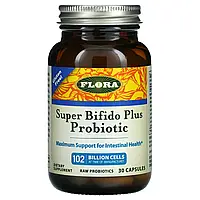 Flora, Super Bifido Plus, пробиотик с бифидобактериями, 120 млрд клеток, 30 капсул Киев