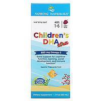 Nordic Naturals, Children's DHA Xtra, для детей возрастом 1–6 лет, вкус ягодного пунша, 880 мг, 60 мл