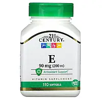 21st Century, витамин E, 90 мг (200 МЕ), 110 капсул Киев