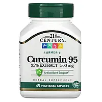 21st Century, Куркумін 95, 500 мг, 45 вегетаріанських капсул