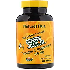 Nature's Plus, Вітамін С з апельсинового соку, 100 мг, 180 таблеток