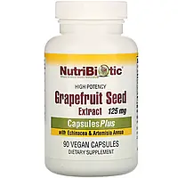 NutriBiotic, Высокоэффективный экстракт семян грейпфрута, с эхинацеей и Artemisia annua, 125 мг, 90 веганских