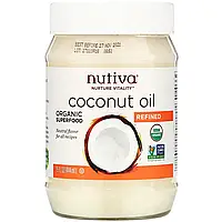 Nutiva, органическое кокосовое масло, рафинированное, 444 мл (15 жидких унций) Киев