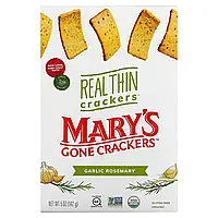 Mary's Gone Crackers, Real Thin Crackers, крекеры, чеснок и розмарин, 142 г (5 унций) Киев