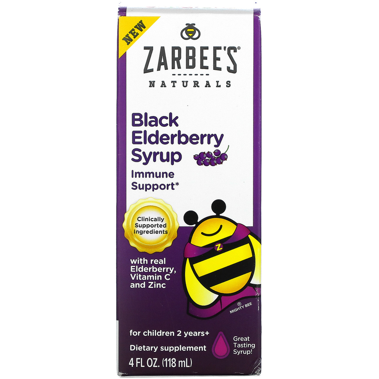 Zarbee's, Сироп із чорної бузини з натуральної бузиною, вітаміном С і цинком, для дітей від 2 років, 118 мл (4, Київ
